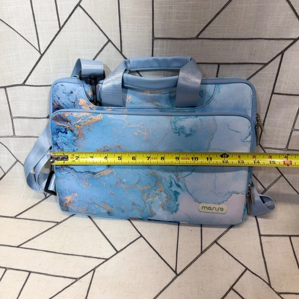 Mosiso Laptop Bag 13-14 inch Blue Marble Shoulder Messenger Briefcase Case